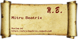 Mitru Beatrix névjegykártya